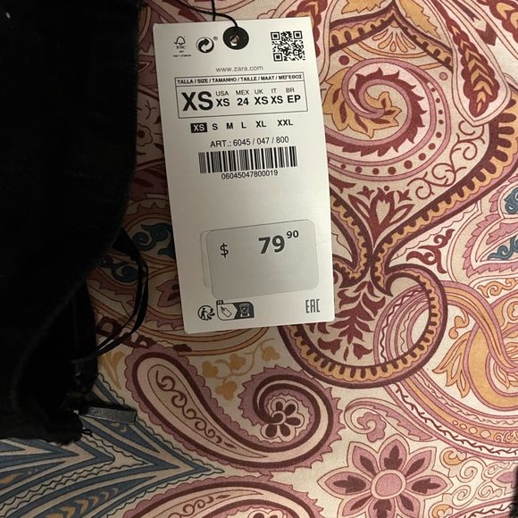 NWT Zara dark denim bustier button front dress size XS - Picture 9 of 9